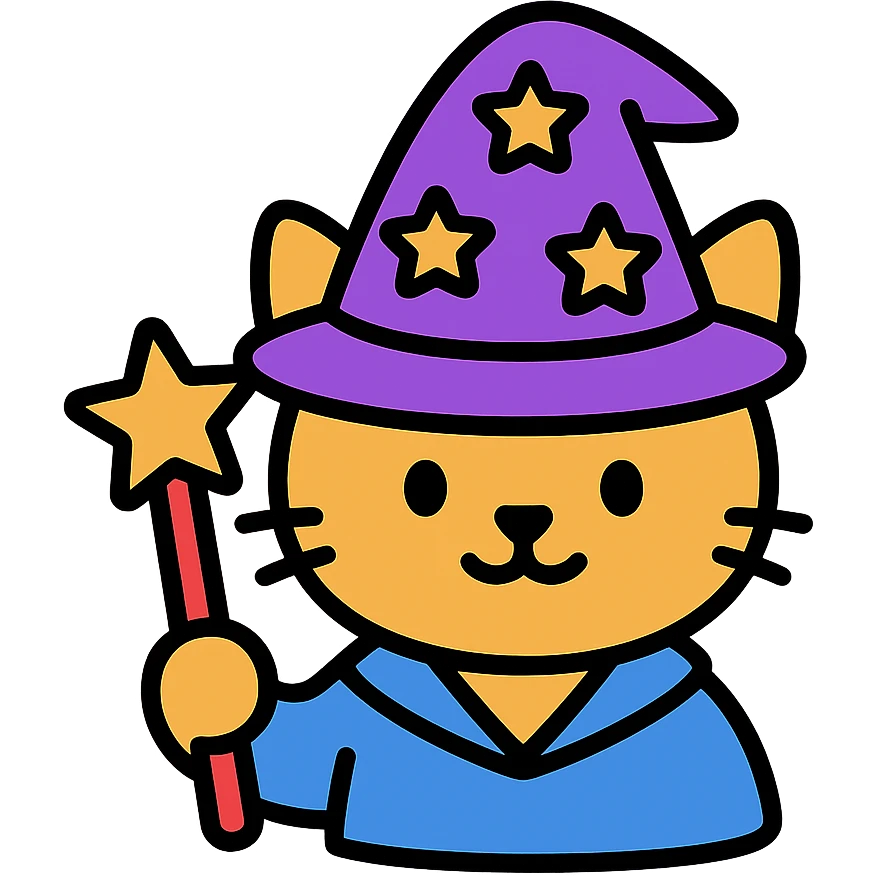 wizard cat colorful icon emoji