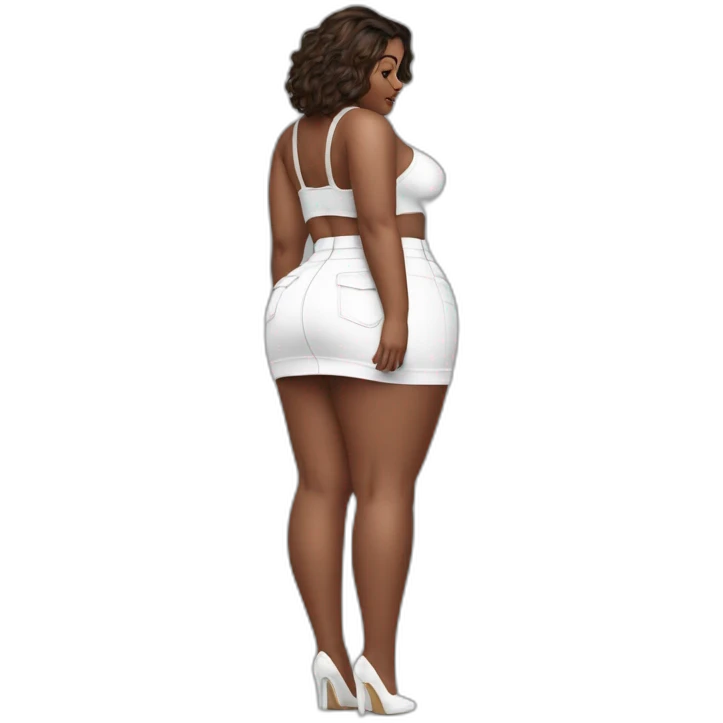 full-body-curvy-beauty-in-a-short-wide-skirt-hurricane-white-knickers rear view emoji