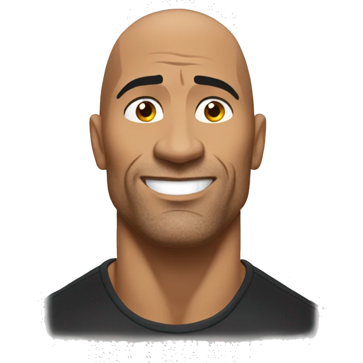 The rock raising one eyebrow emoji