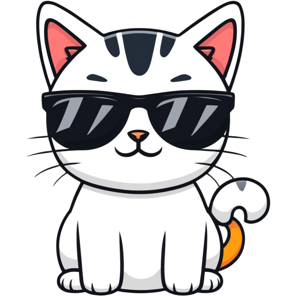 Cat with sunglasses emoji