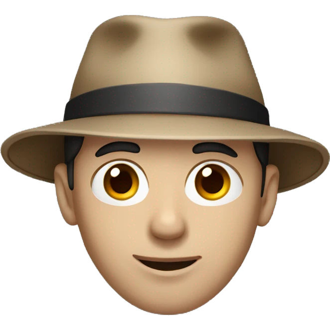 casual male portrait with hat brown eyes emoji