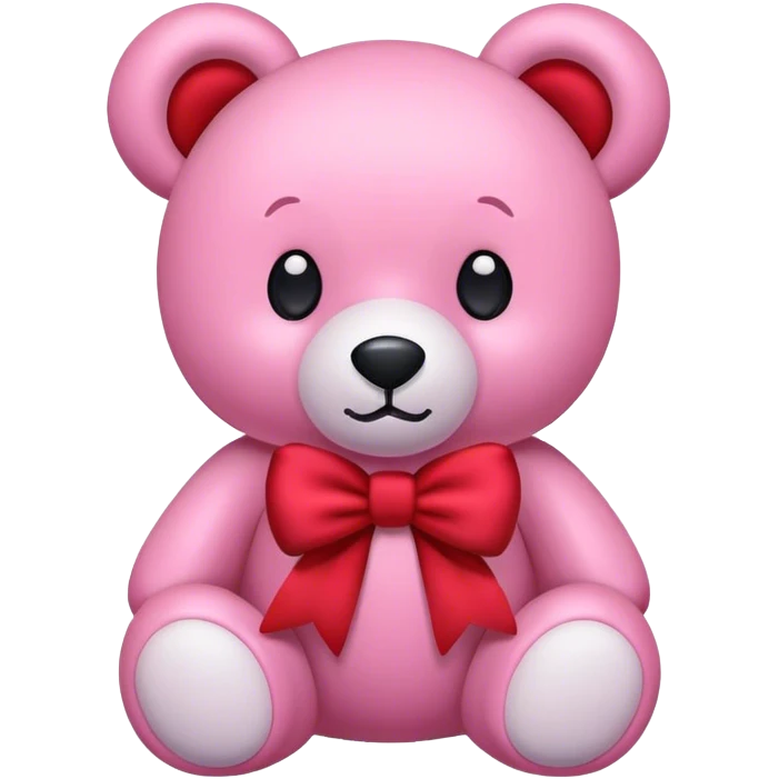 pink stuffed bear with bow emoji