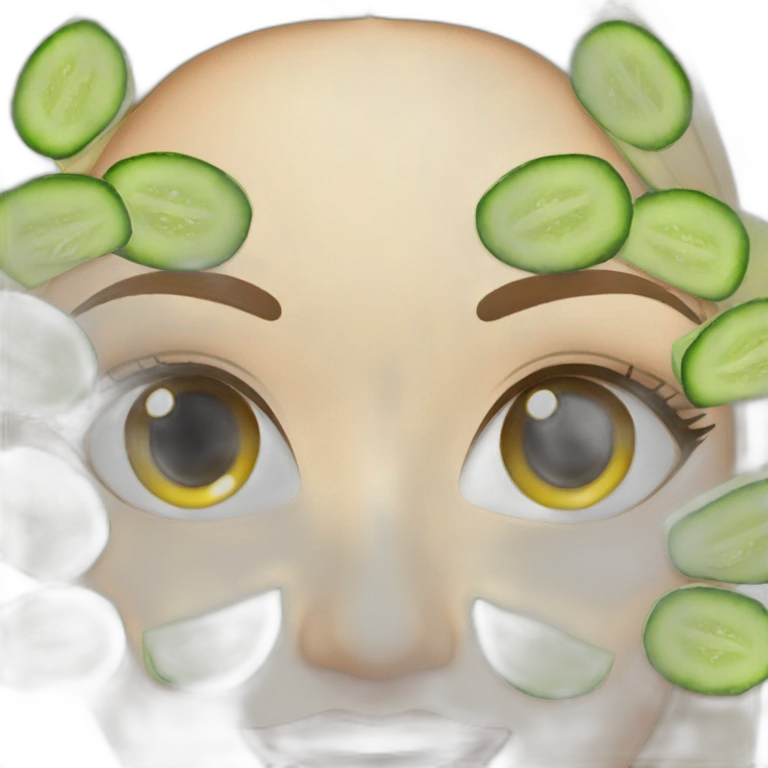 Beauty mask and cucumbers on the eyes emoji