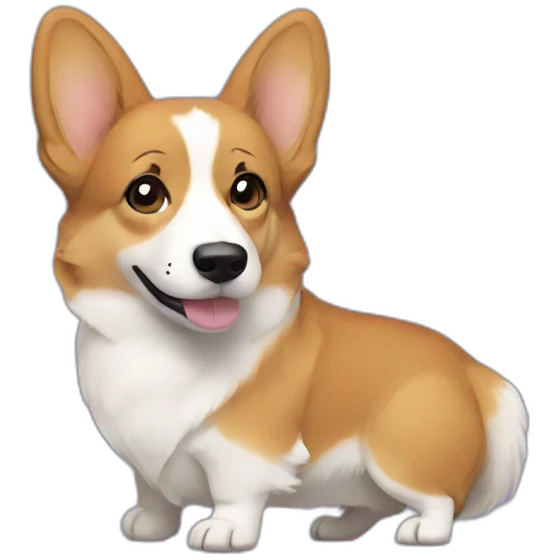 corgi and puprle hair white woman emoji