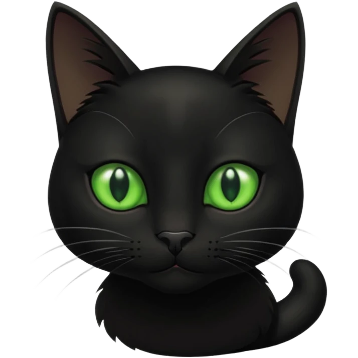 A beautiful cat black with Green eyes emoji