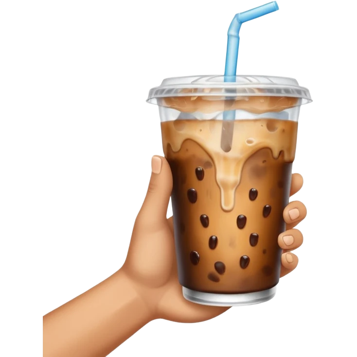 Hand holding a ice coffee  emoji