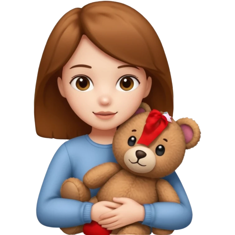 girl with teddy  emoji