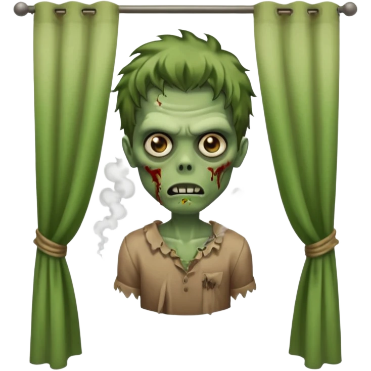 зомби который стоит лицом ко мне. прическа шторы, карие зеленые глаза, с дымом изо рта. типо swag emoji