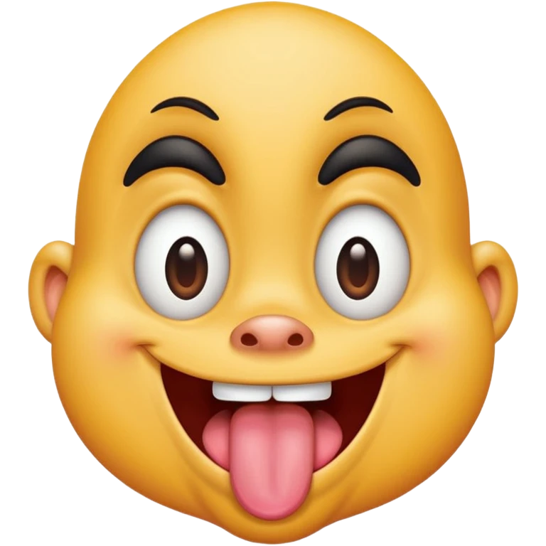 Goofy face, tongue out, eyes squinting. emoji
