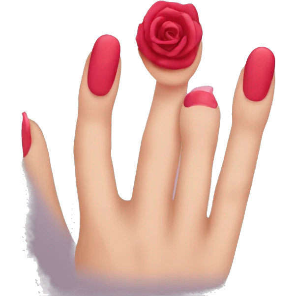 Rosa uñas emoji