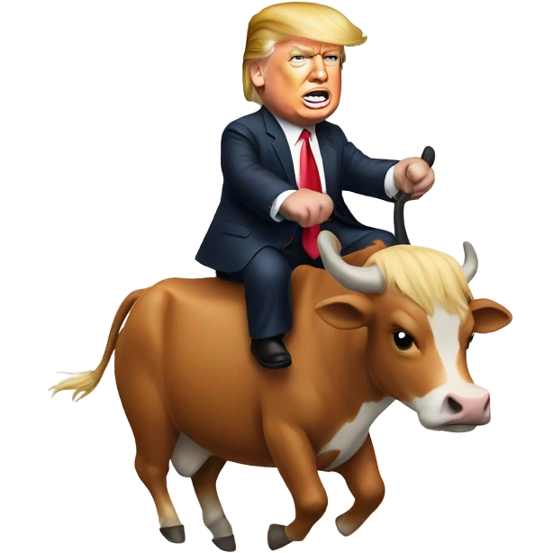 Donald trump riding a cow emoji