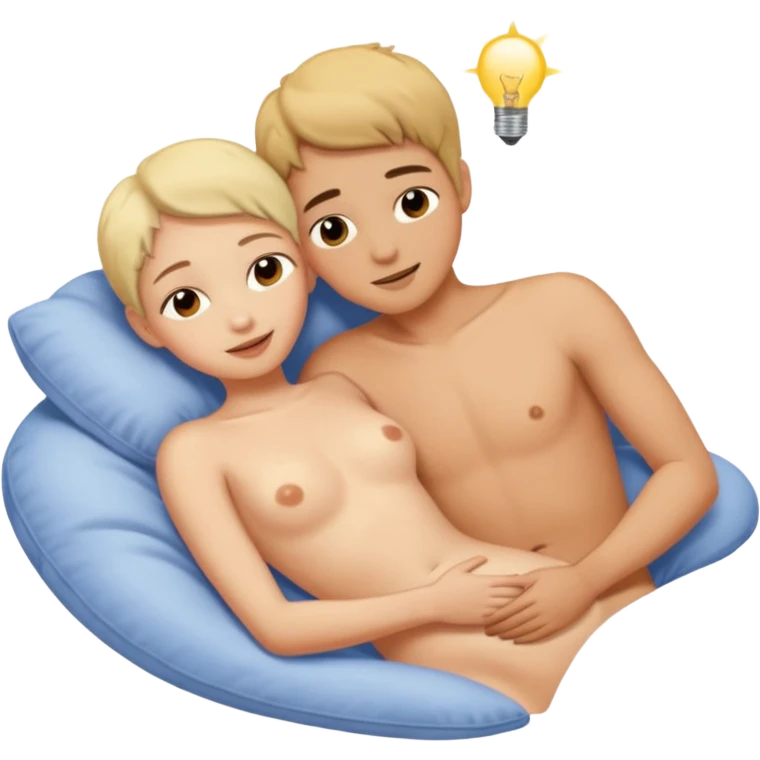 Spooning naked emoji