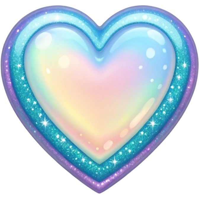 Opal heart with glitter emoji