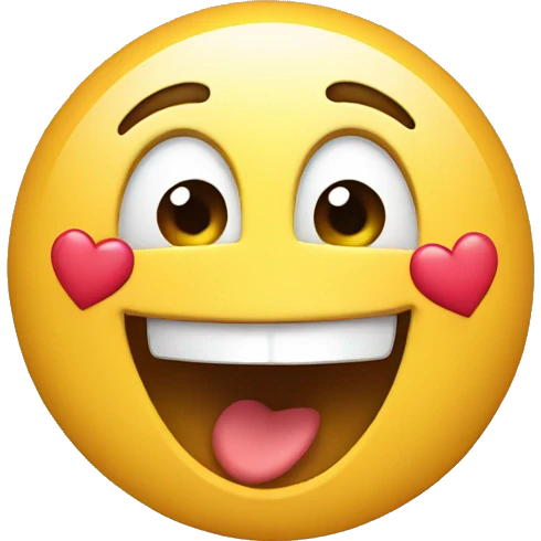 Excited face with hearts emoji