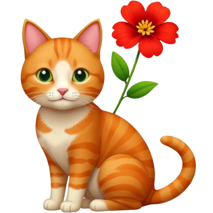 Cat and flower emoji