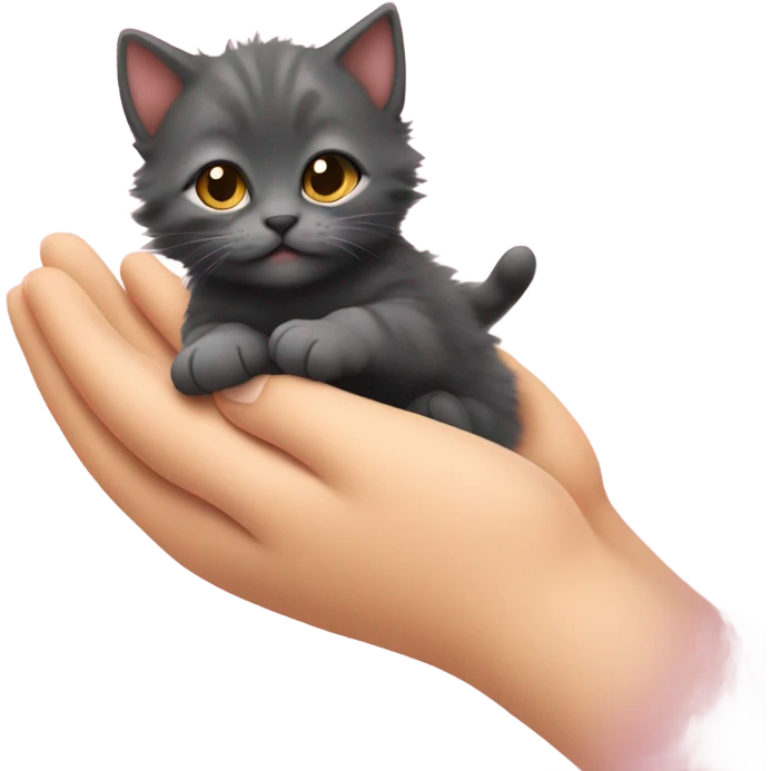 Hand petting kitten emoji