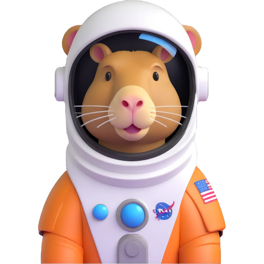 capybara astronaut with helmet emoji