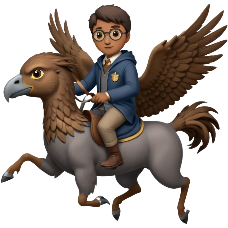 harry potter riding buckbeak emoji