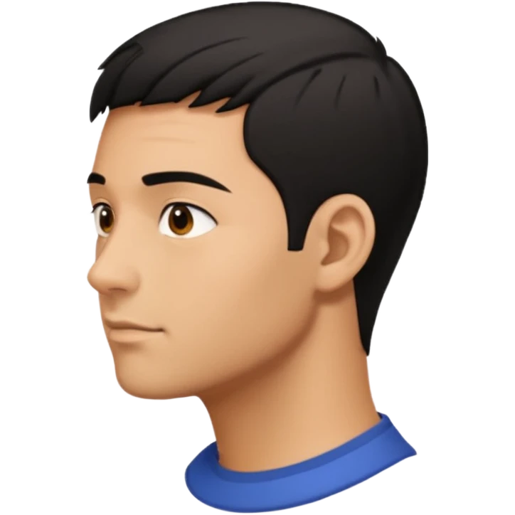 face of a man looking to the right, from the profile emoji