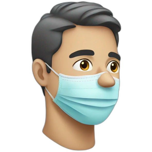 man put in his face mask emoji