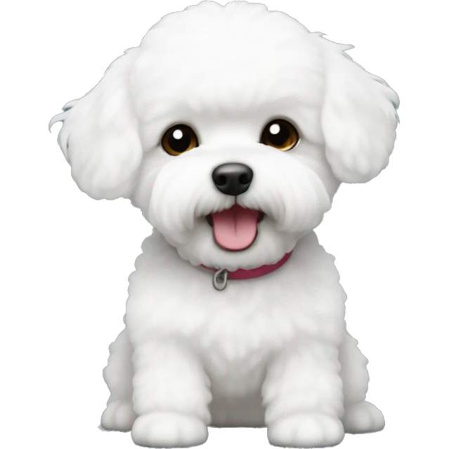 Mini doc white Bichon Frise emoji