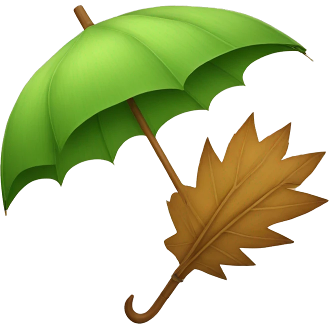 Wooden leaf umbrella emoji