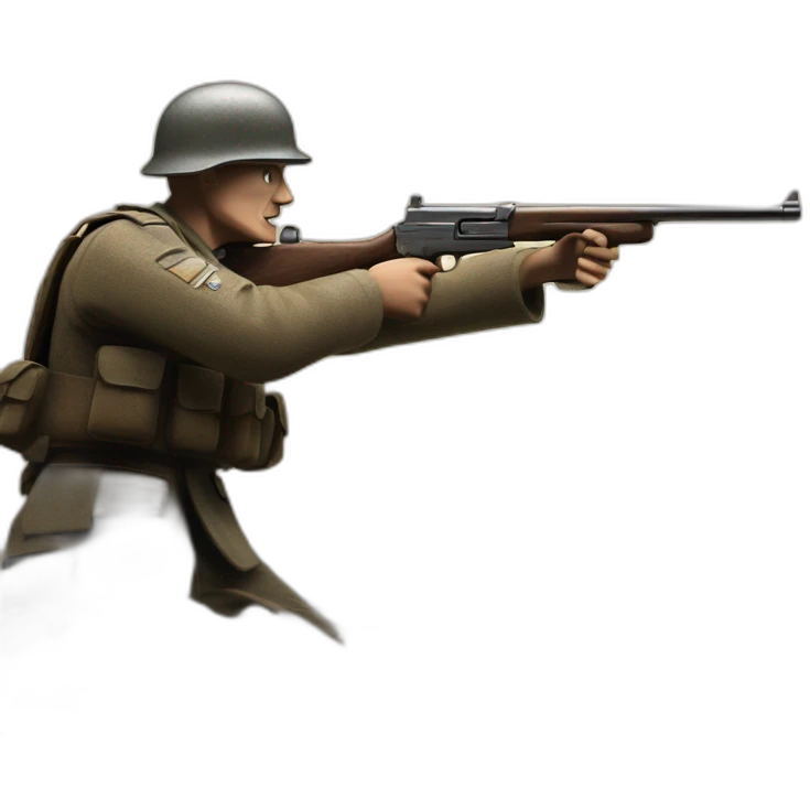 german soilder from 1945 shooting another soilder emoji