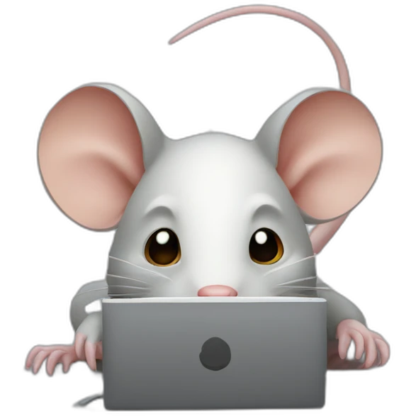 Rat using a computer emoji