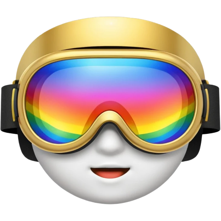 gold simulation rainbow visor goggles emoji