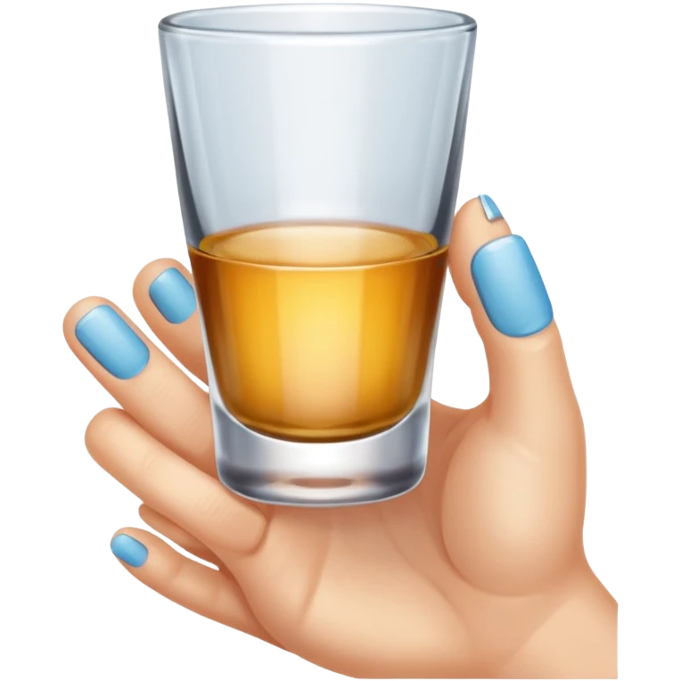 a hand holding a tiny shot glass emoji