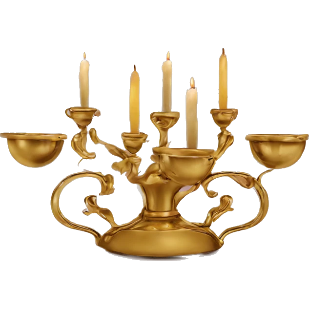 Vintage gold holder for 5 candles  emoji