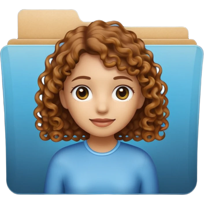 A **simple emoji-style icon** of a **black transparent plastic folder**, sleek and minimal, with **rounded corners**, subtle translucency, soft shading, and a **small logo of a canela-skinned girl with curly hair** on the front.
 emoji