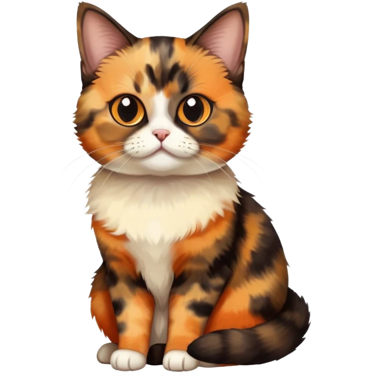Tortie munchkin cat sitting emoji