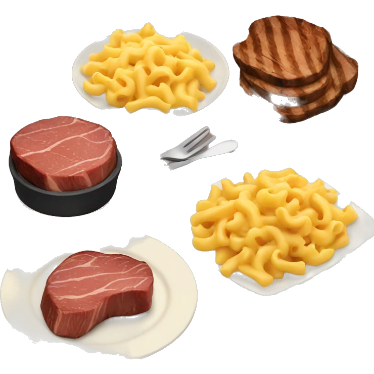 Steak with macaroni and cheese  emoji