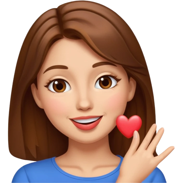 brownhaired woman sending kiss emoji