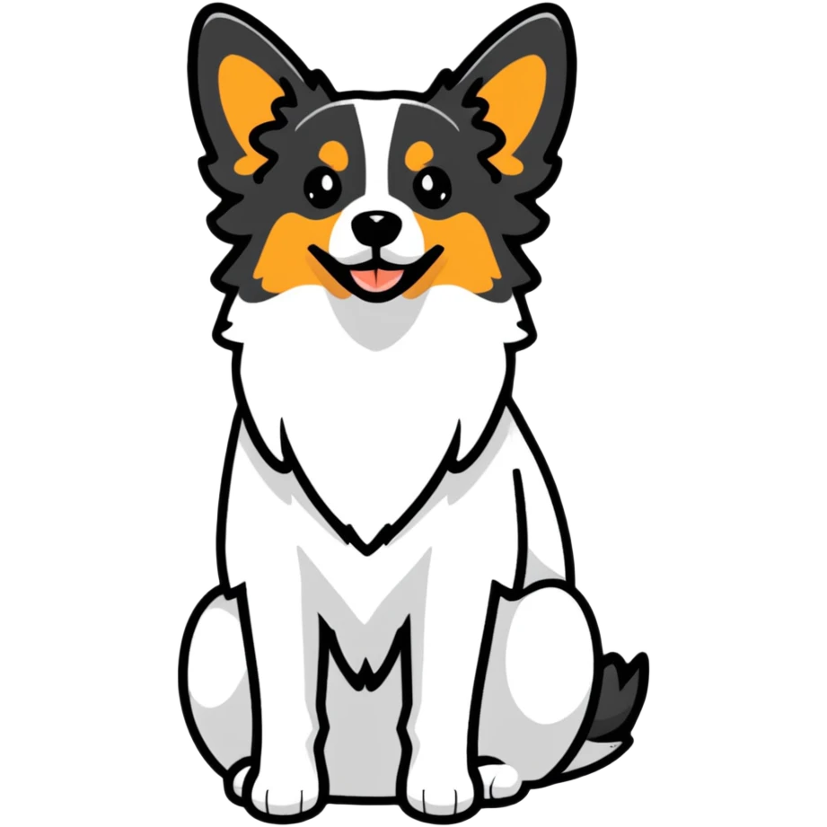 Black and white Papillon dog  emoji