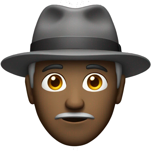 gray guy with hat serious emoji