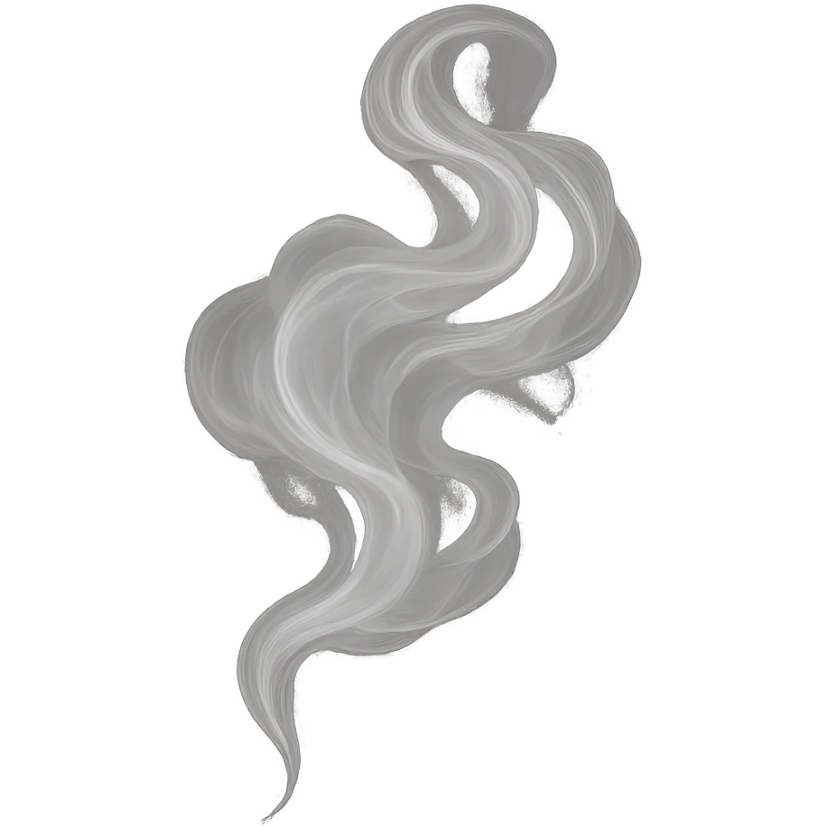 soul depicted as a gentle wisp of smoke, translucent and swirling, delicate and ethereal emoji