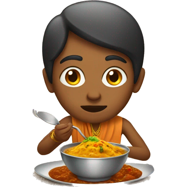 Indian eating curry emoji