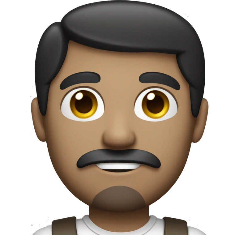 dark hair dark eye man with short mustache holding money emoji
