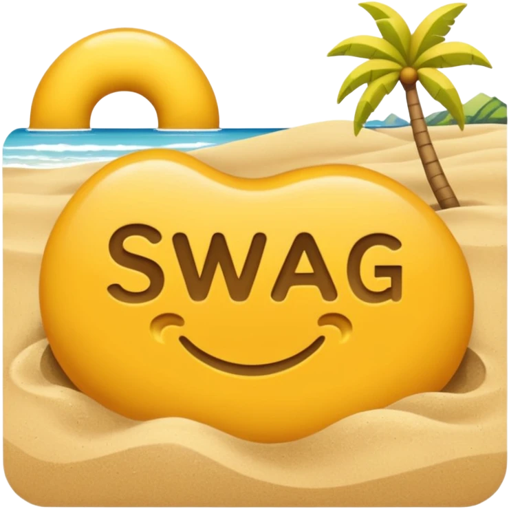 #SWAG text on a sandy beach (ios emoji style) emoji