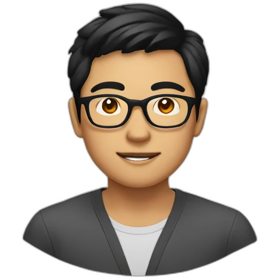 southeast asian male with glasses and black hair emoji