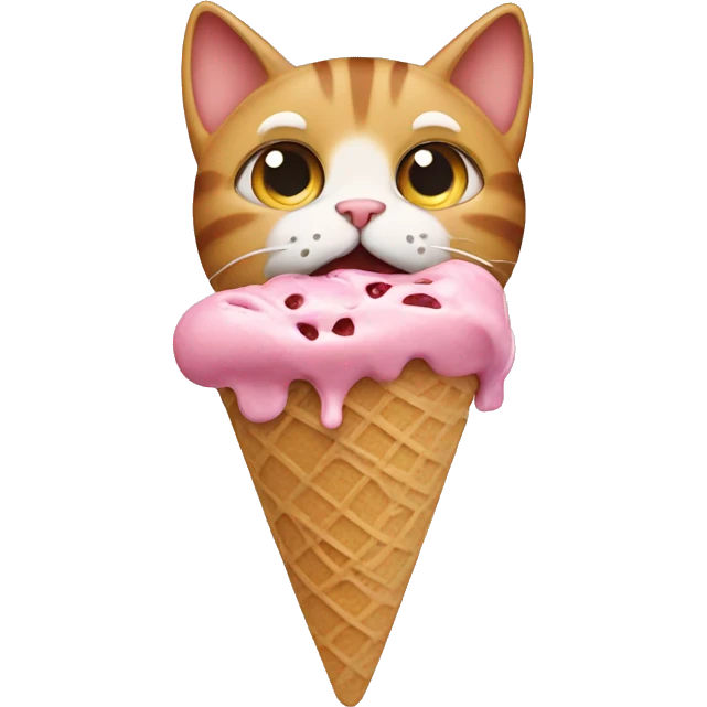 Cat eating icecream emoji
