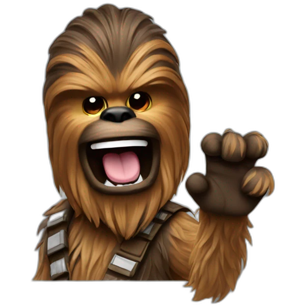 Chewbacca waving emoji