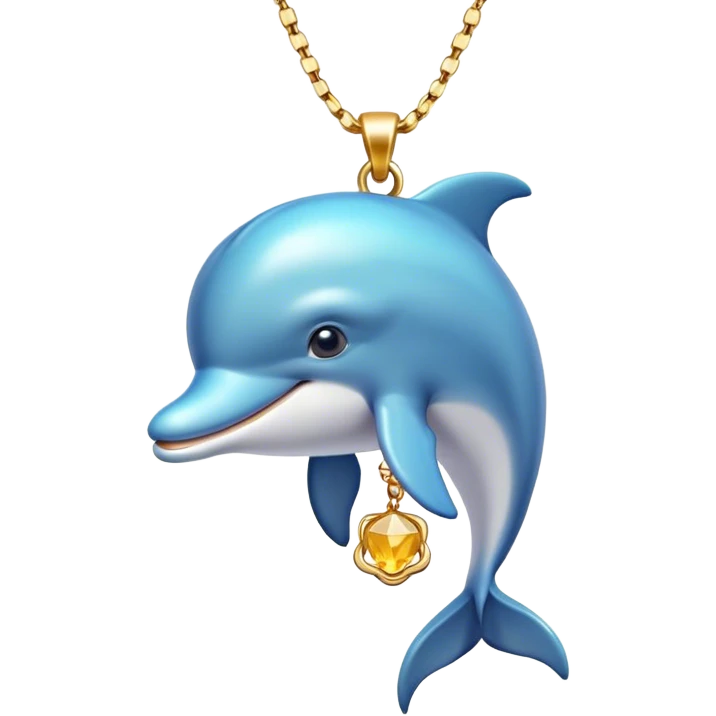 Dolphin wearing a necklace emoji