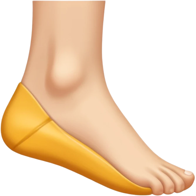 foot with a pronounced arch, side view, simple and clear design emoji