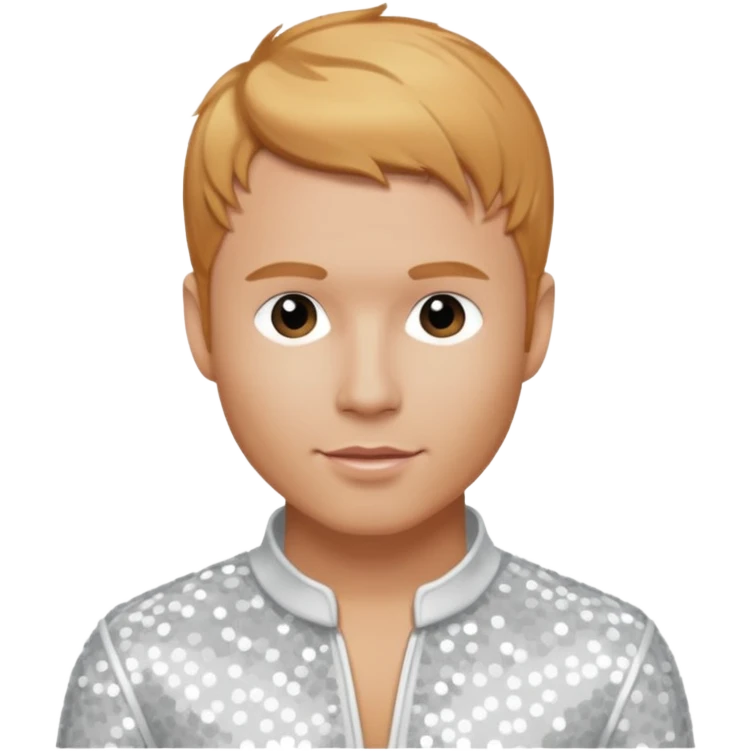 Brian Littrell from Backstreet Boys with reddish blonde hair, white sequin outfit emoji