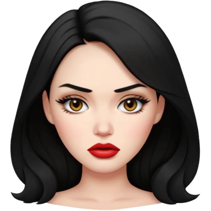 “Emoji girl, femme fatale, black hair. megan fox vibes emoji