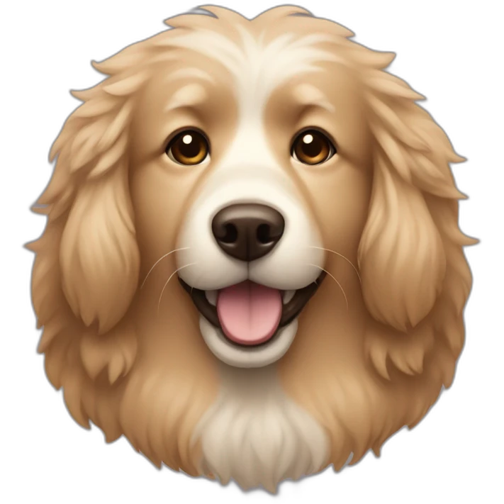 light brown fluffy dog with underbite emoji