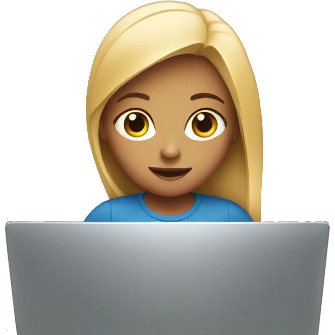 girl looking at laptop emoji